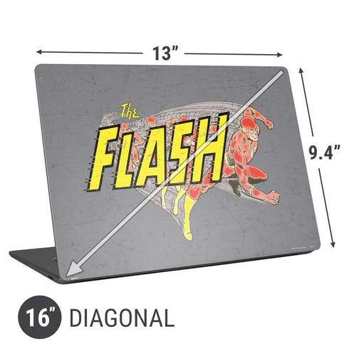 DC Comics The Flash Vintage Action Running Pose Universal Laptop 16in (13 x 9.4in) Skin